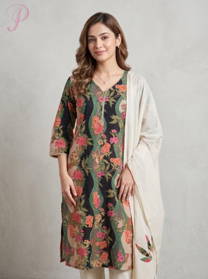 Women's Floral Printed Kurta Set with Dupatta