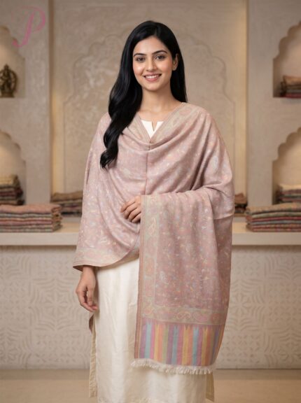 Kani Pashmina Double Side Shawl (cream colour)