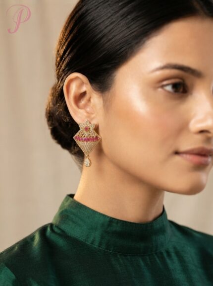 Designer American Diamond Statement Earrings for Women