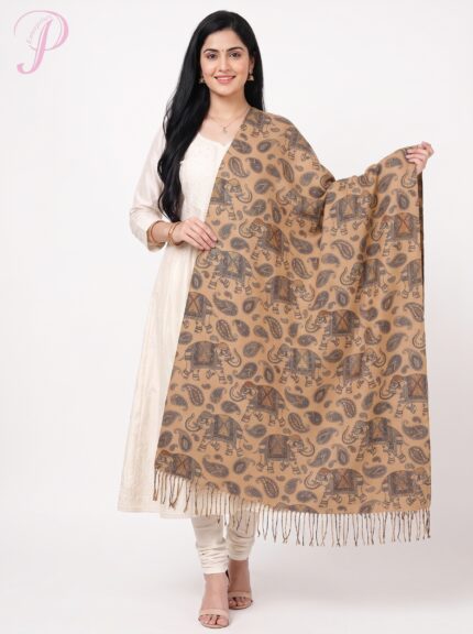 Fine Wool Scarf  Elephant Style Design
