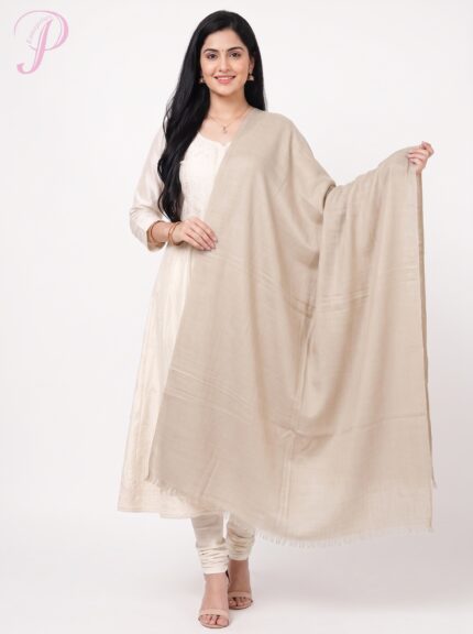 Paper Weight Fine Wool Scarf Plain Shade Grey Color