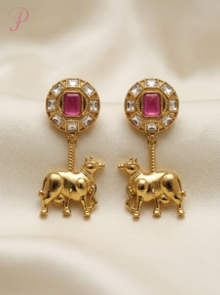 Rajvansh Ruby Gajdropa Earrings
