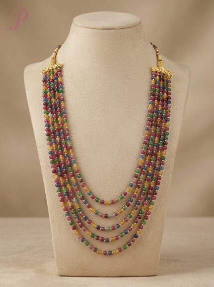 Mosaic Multicolor Beaded Layer Necklace