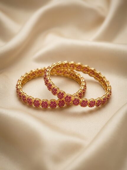 Gulbahar Ruby Bloom Bangles
