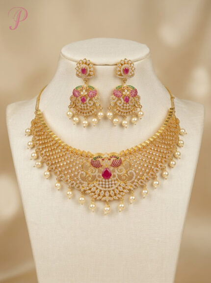 Royal Ruby Pearl Choker Set
