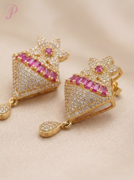 Gulrukh Ruby Lotus Earrings