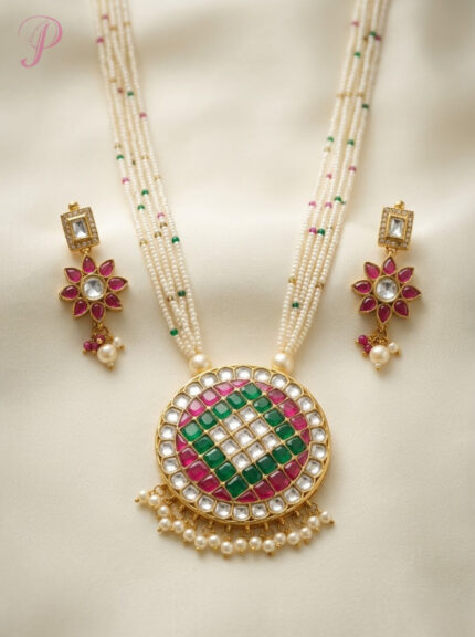 Aarohi Meenakari Pearl Set