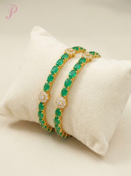 Emerald Blossom Luxe Bangles